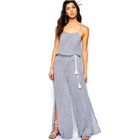 Faithfull the Brand Pants - FAITHFULL THE BRAND BLUE STRIPED JUMPSUIT